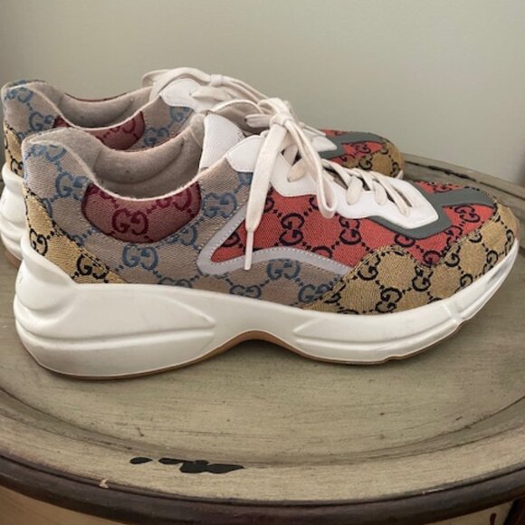 Gucci Other - Men Gucci Sneaker Rhyton Multi color White Size 10 1/2 like new